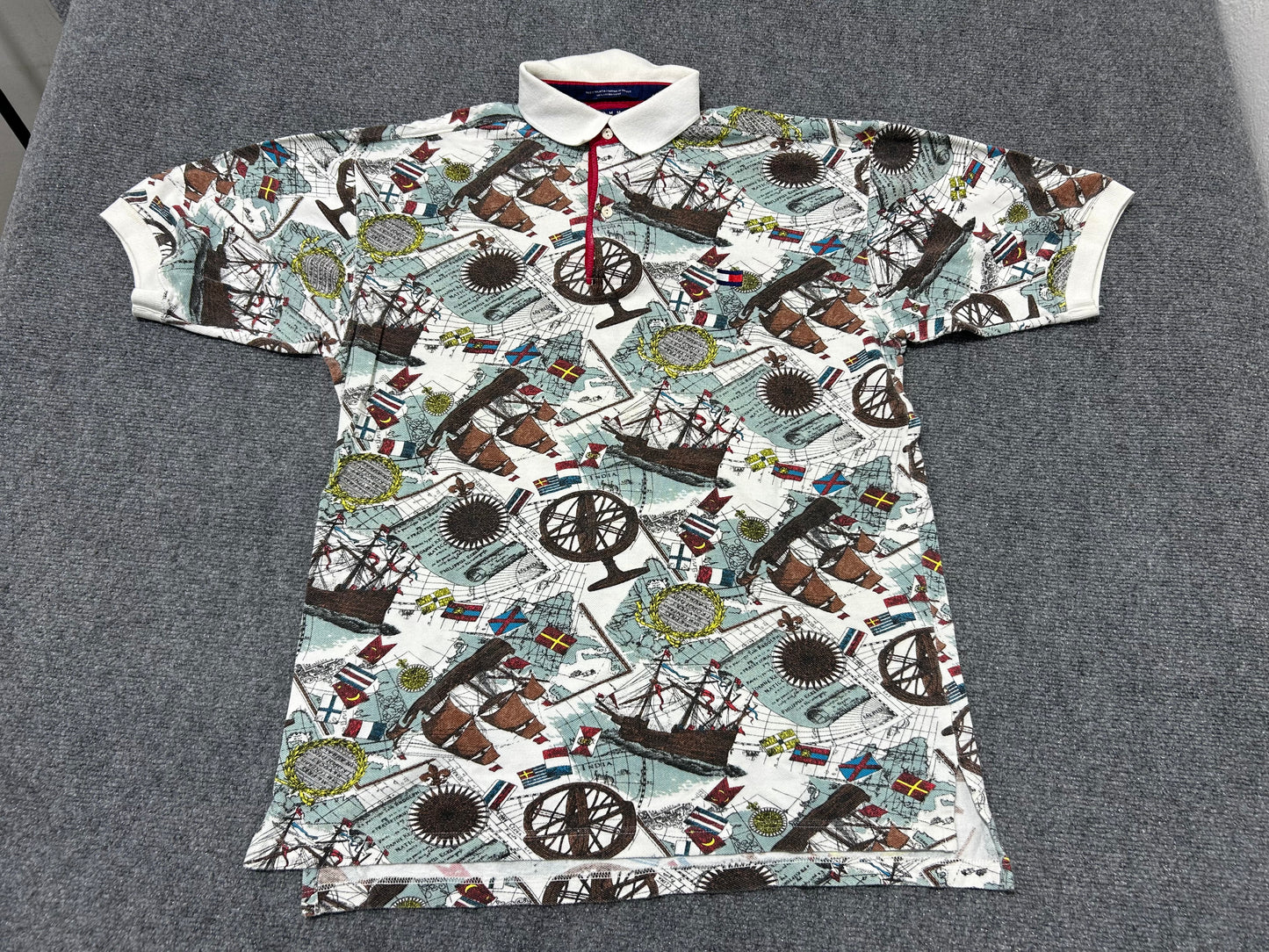 Tommy Hilfiger Nautical AOP Polo - Multi Size Medium (con)