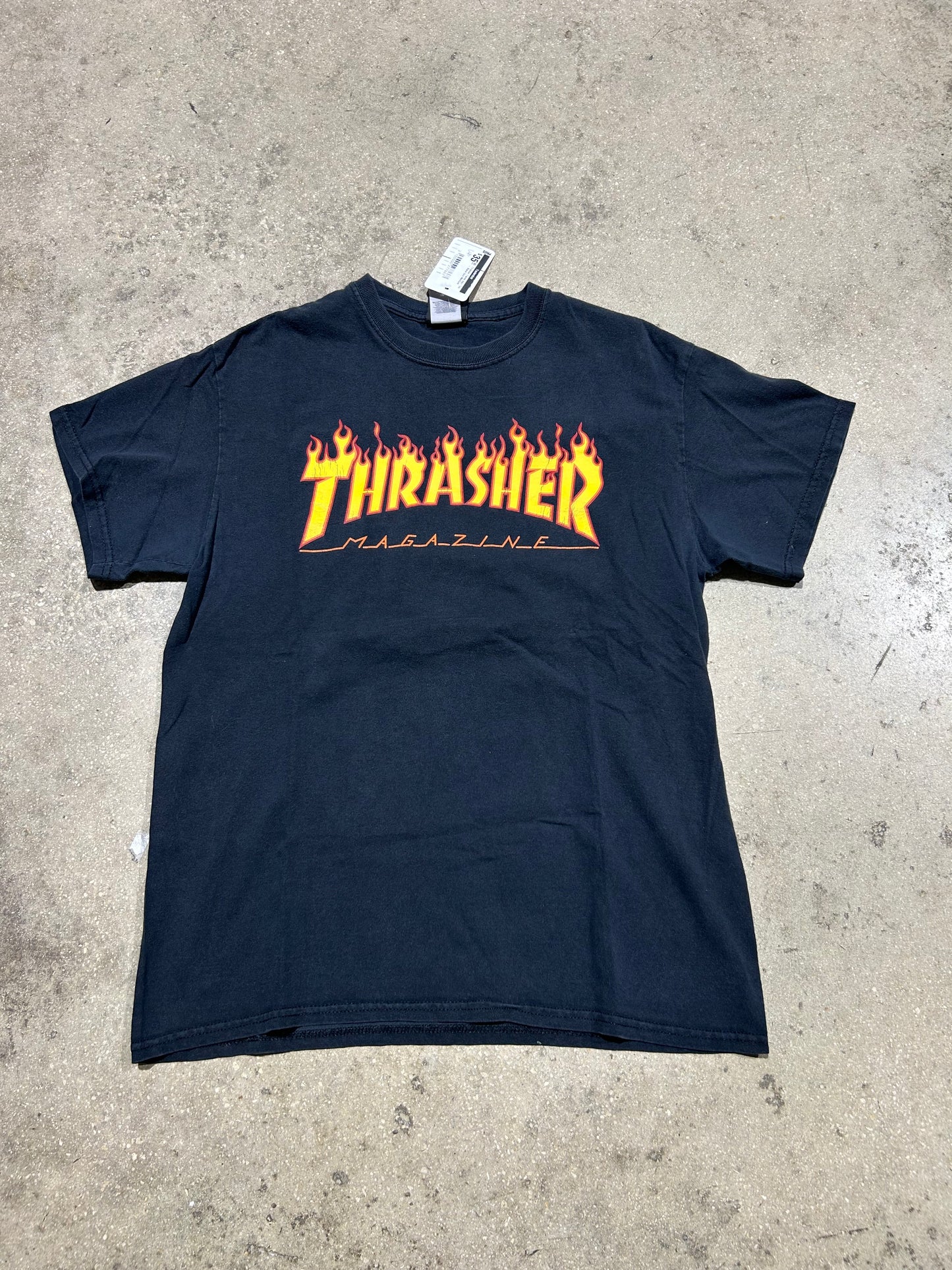 Thrasher Flame logo Tee - Black Size Medium