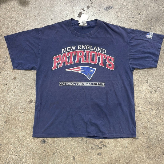 1998 New England Patriots Tee - Faded Navy Size XL