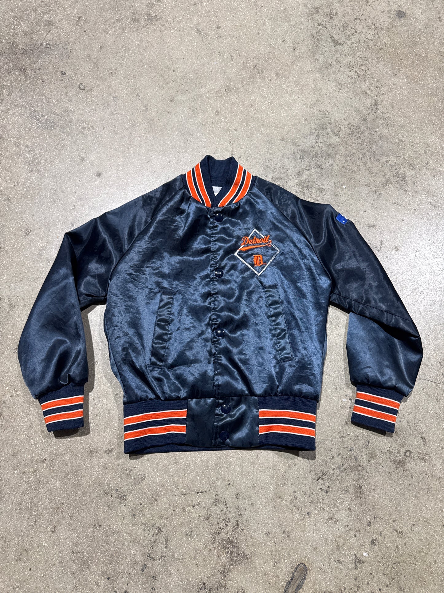 Chalk Line Detroit Tigers Satin Jacket - Navy Size Youth Small