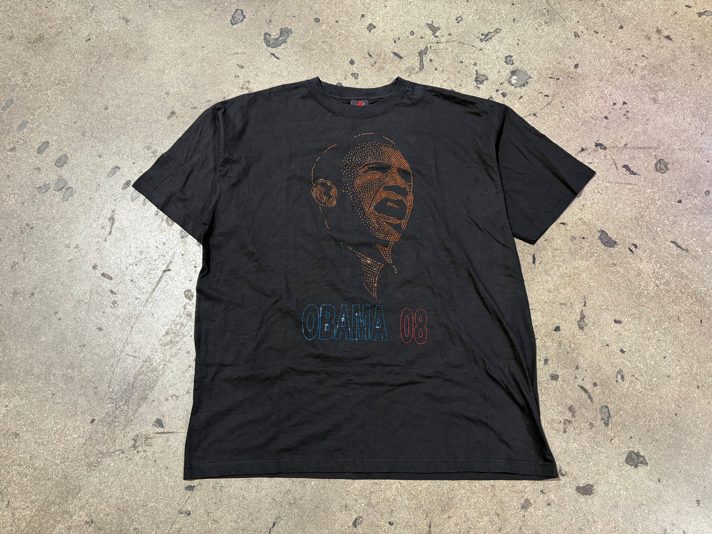 Studded Obama Tee - Black Size XXL