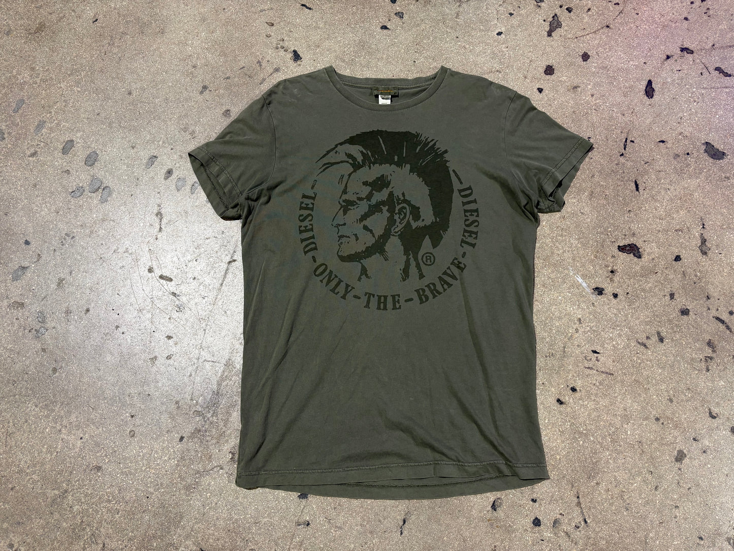 Diesel Only The Brave Logo Tee - Olive Size XL