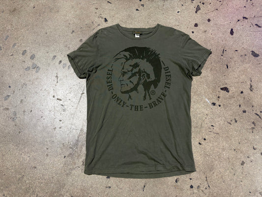 Diesel Only The Brave Logo Tee - Olive Size XL
