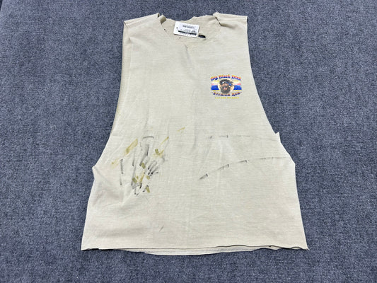 Big Black Dick Premium Rum Cut Off Tee - Tan Size Medium