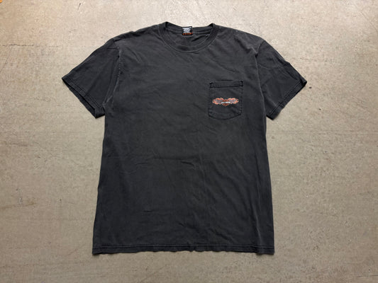 Harley Davidson Hollywood Pocket Tee - Faded Black Size Large