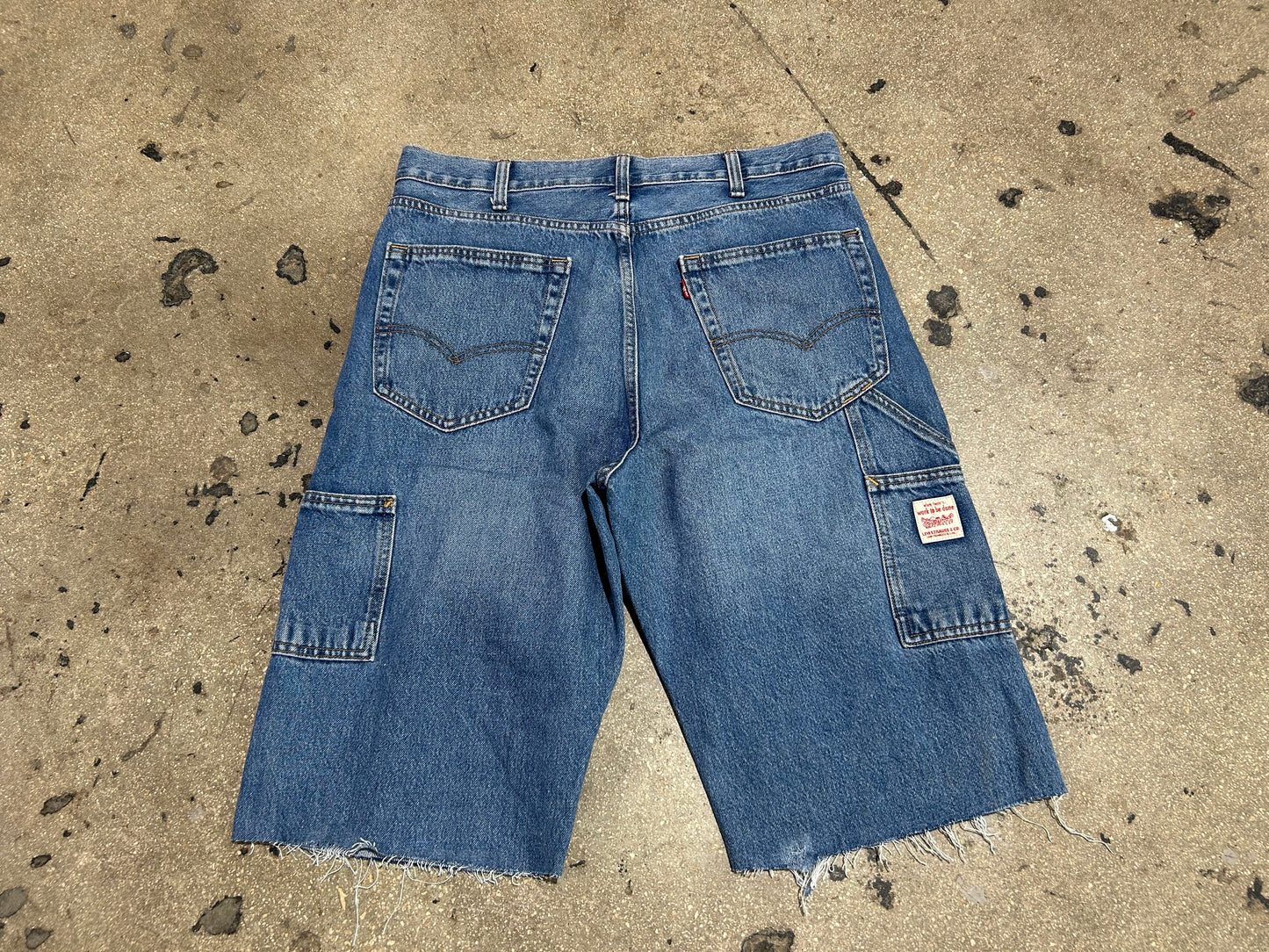 Cutoff Levis Double Knee Carpenter Jeans - Blue Size 34