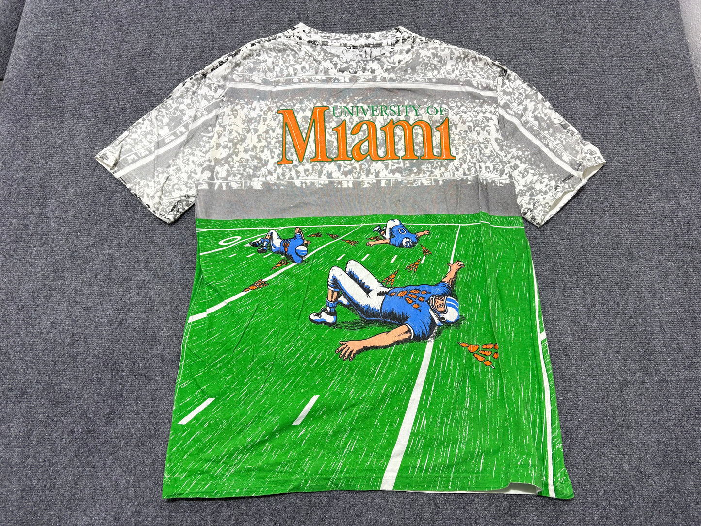 Miami Hurricanes Ibis Touchdown AOP Tee - White / Green Size XL