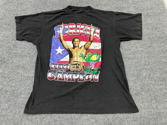 Tito Trinidad Coqui Boxing Tee - Black Size Large