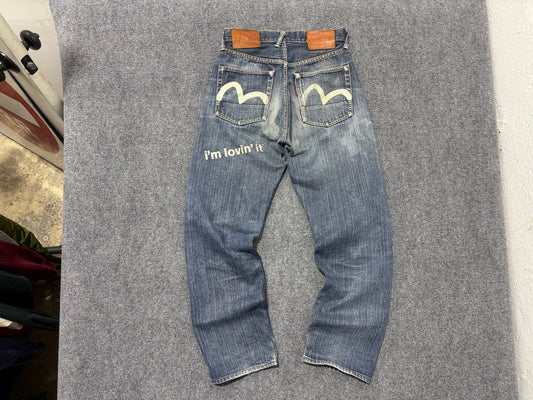 Evisu McDonald's Selvedge Denim Jeans - Blue Size 27 x 29