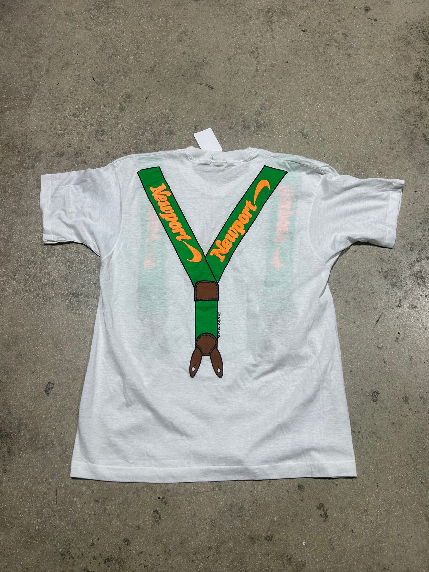 1990 Newport Suspender Shirt - White Size Large