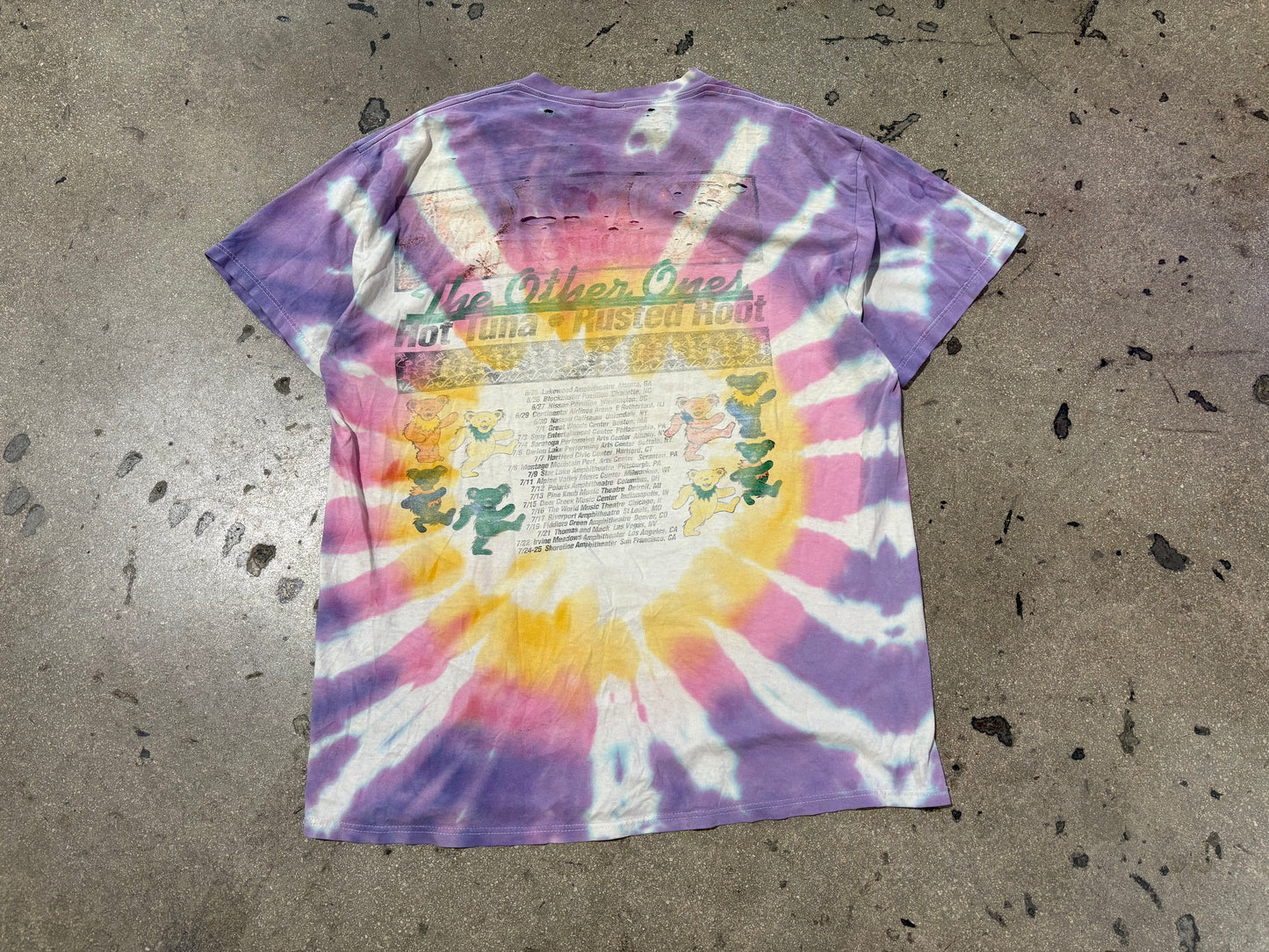 1998 Distressed/Thrashed Grateful Dead Further Festival Tee - Tie Dye Size XL