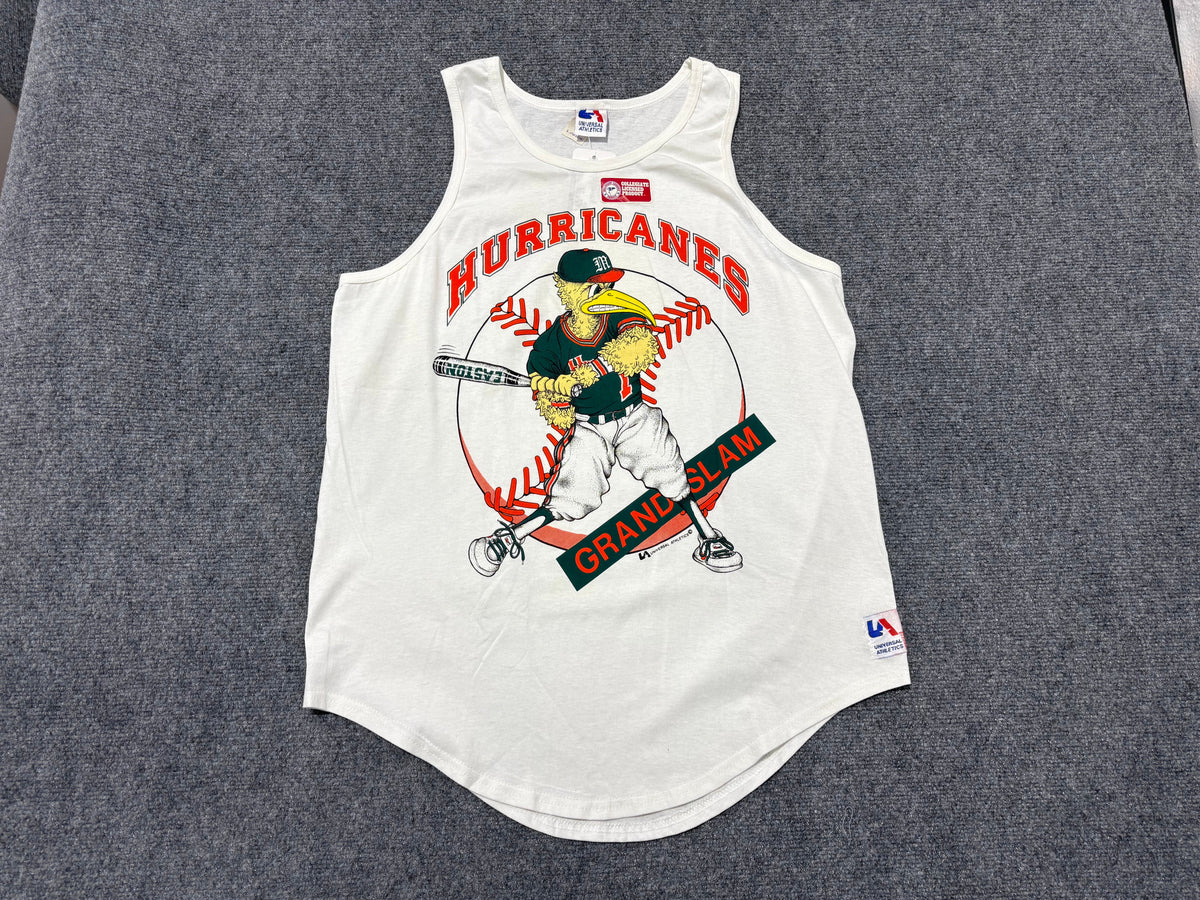Miami Hurricanes Baseball Tank Top - White Size Large