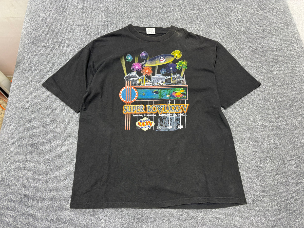 2001 Super Bowl XXXV Raymond James Stadium Tee - Black Size XL