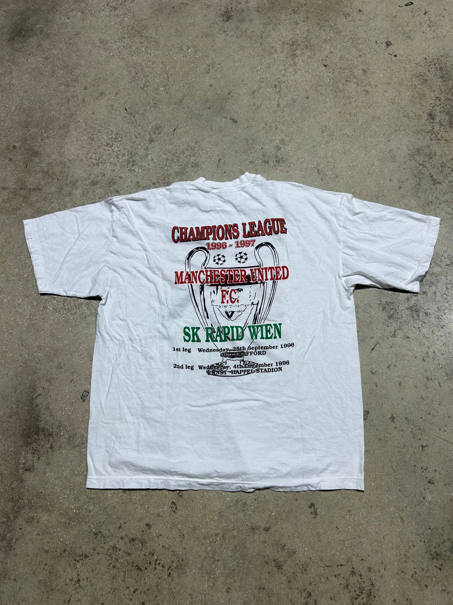 1997 Champions League Man U Rapid Tee - White Size XL