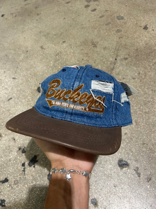 Ohio State University Buckeys Hat - Denim/Brown