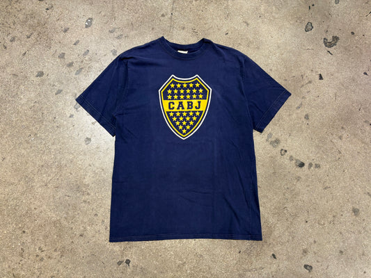 90s Nike Boca Juniors Soccer Tee - Navy Size Large
