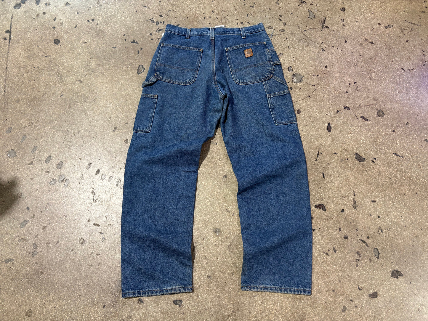 Carhartt Flanneled Carpenter Jeans - Blue Size 33  x 32