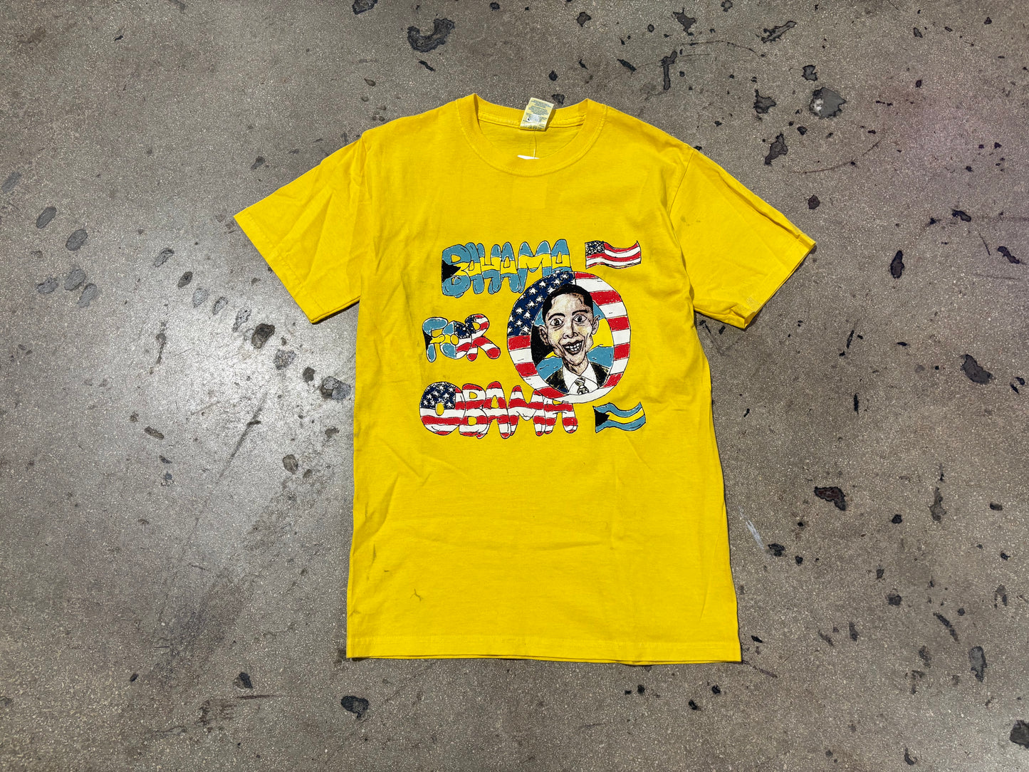 Bahamas For Obama Tee - Yellow Size Small