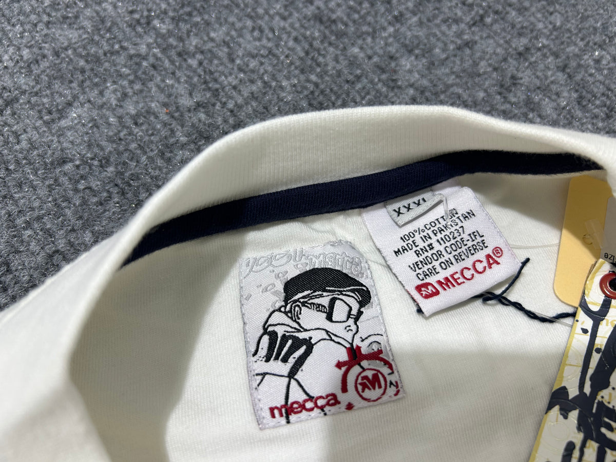 Y2K Mecca Embroidery  Spell Out Tee - White Size XXXL