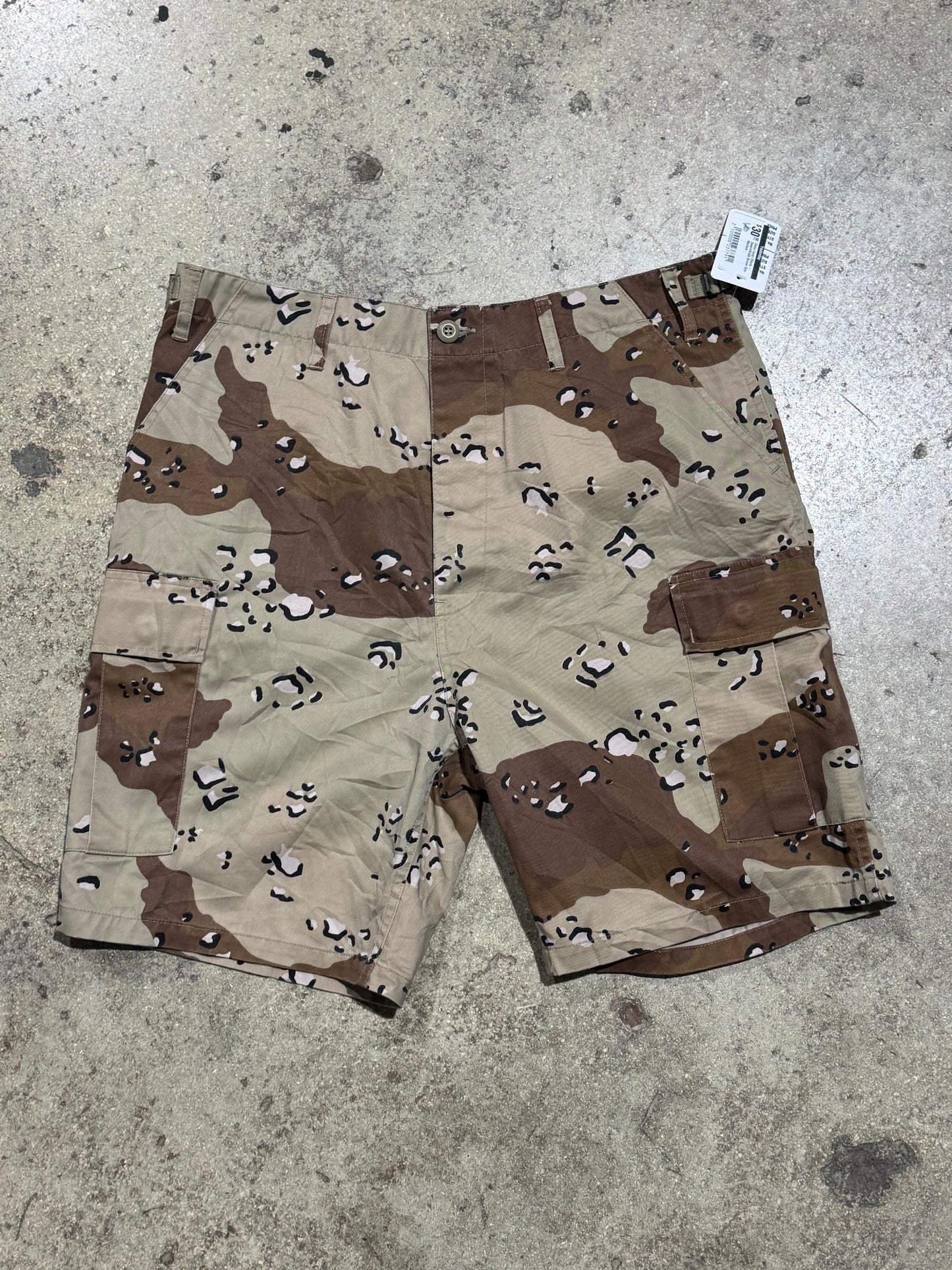 Camo Cargo Shorts - Desert/Khaki Brown Size Medium