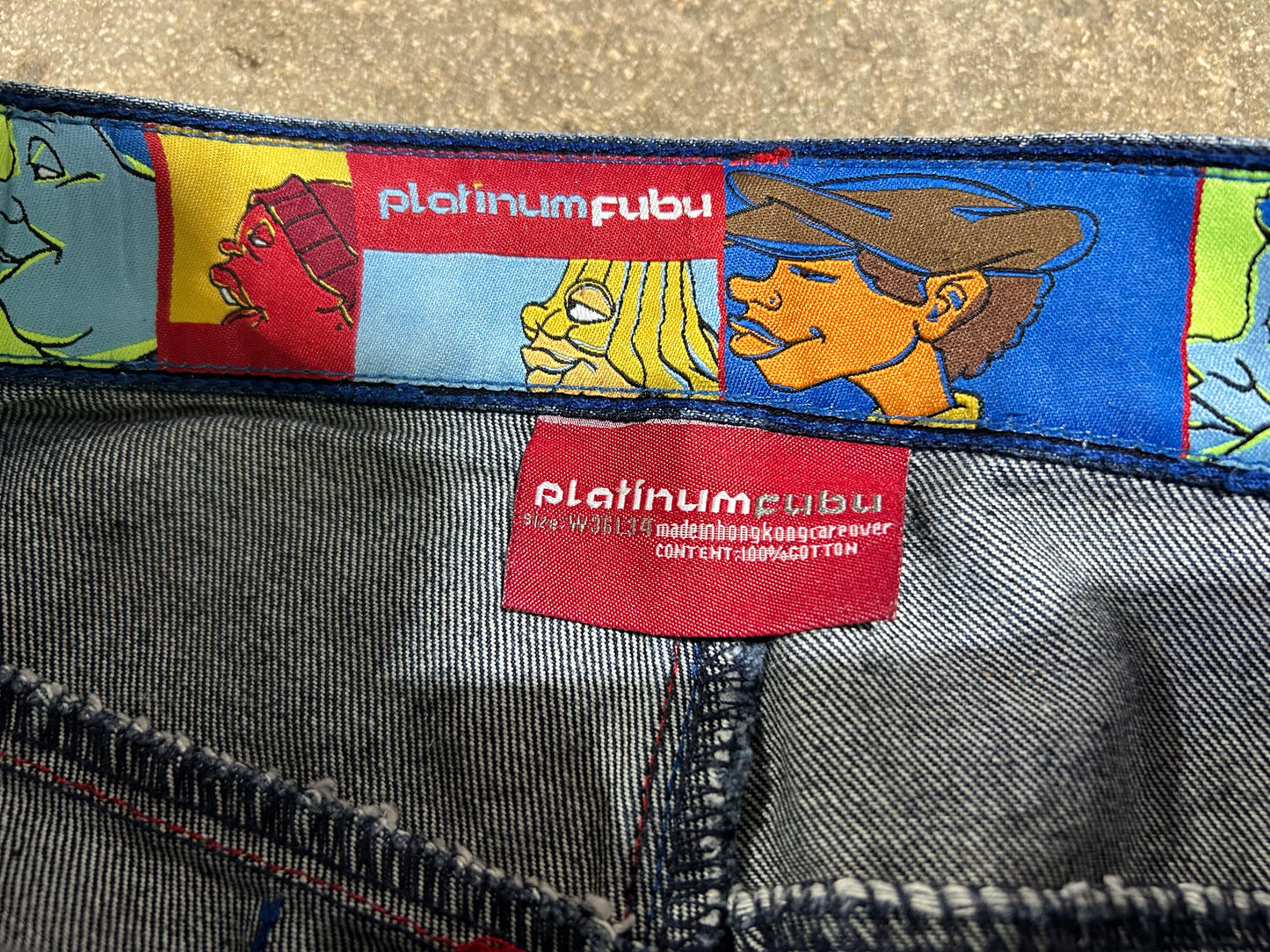 Platinum Fubu Fat Albert Jeans - Navy Size 36x34