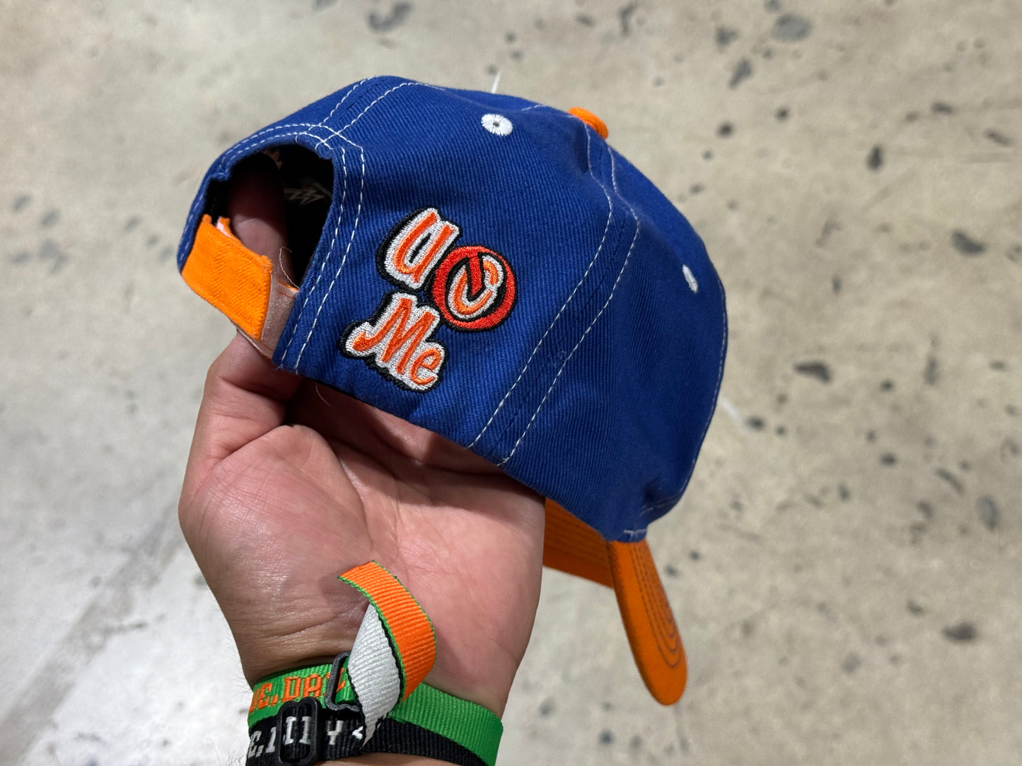 WWE John Cena Never Give Up Strapback Hat - Blue/Orange