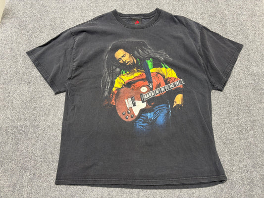 2006 Bob Marley Holding Guitar - Black Size 2XL