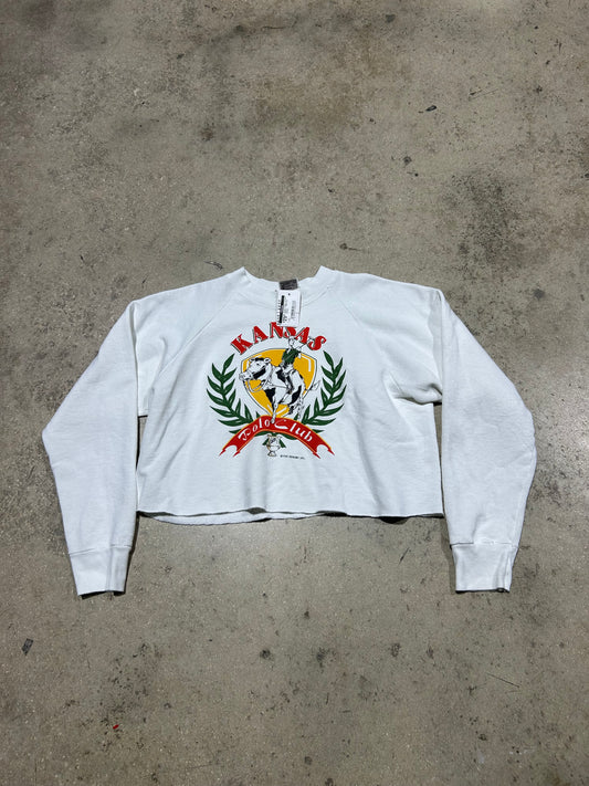 Kansas Cropped Crewneck sweater - White Size XL(con)