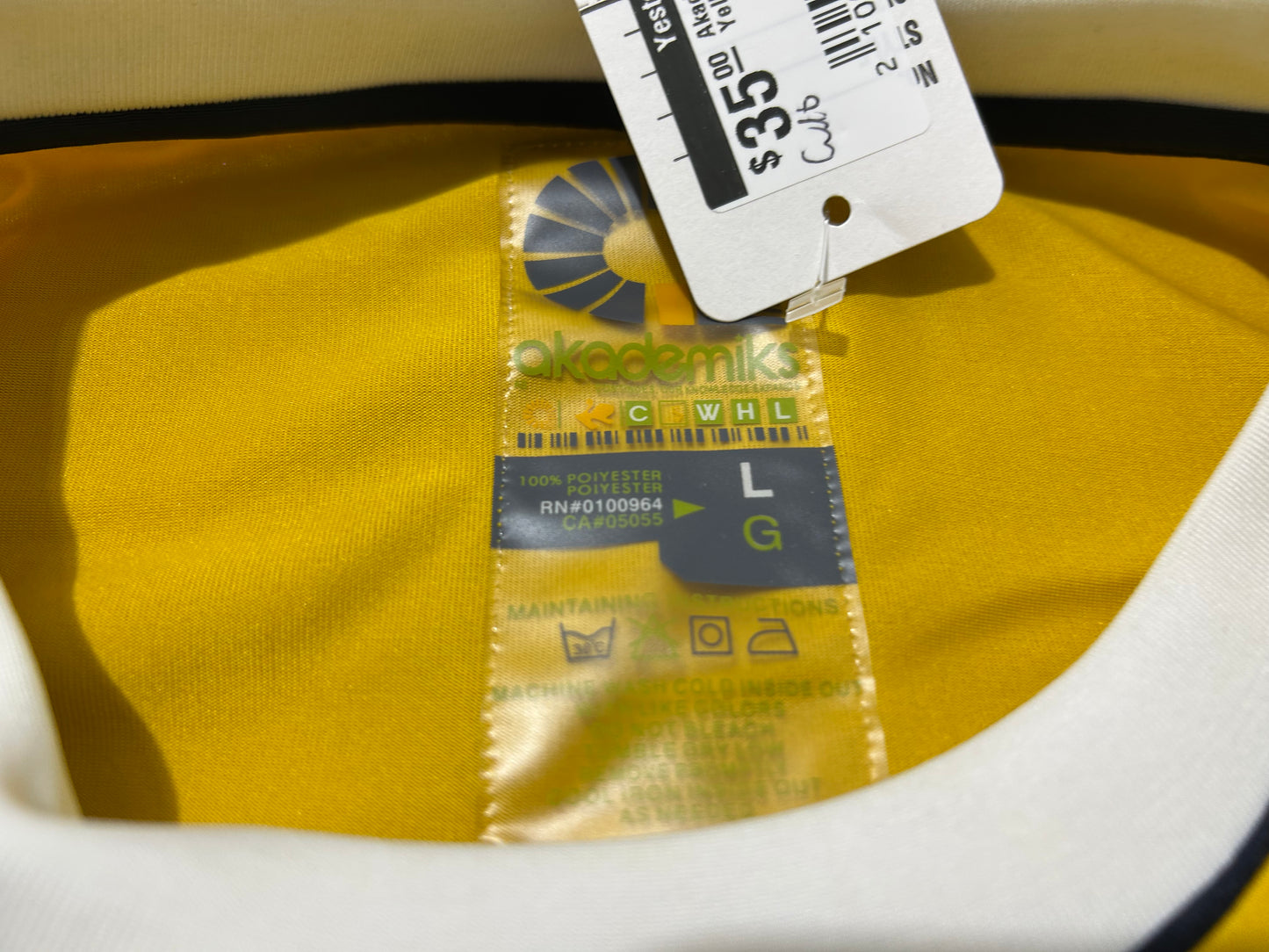 Akademiks Split Jersey - Yellow/Navy Size Large