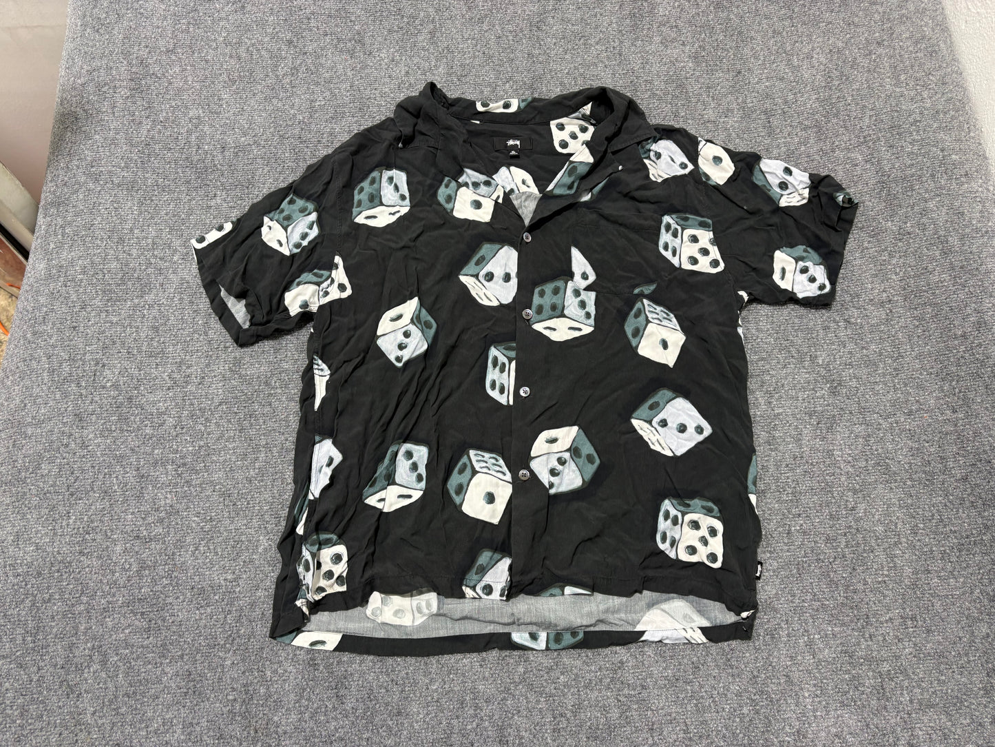 Stussy Dice Rayon Shirt - Black Size XL