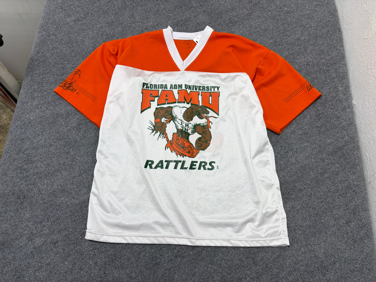 FAMU Swole Rattlers Football Jersey - White/Orange Size 2XL