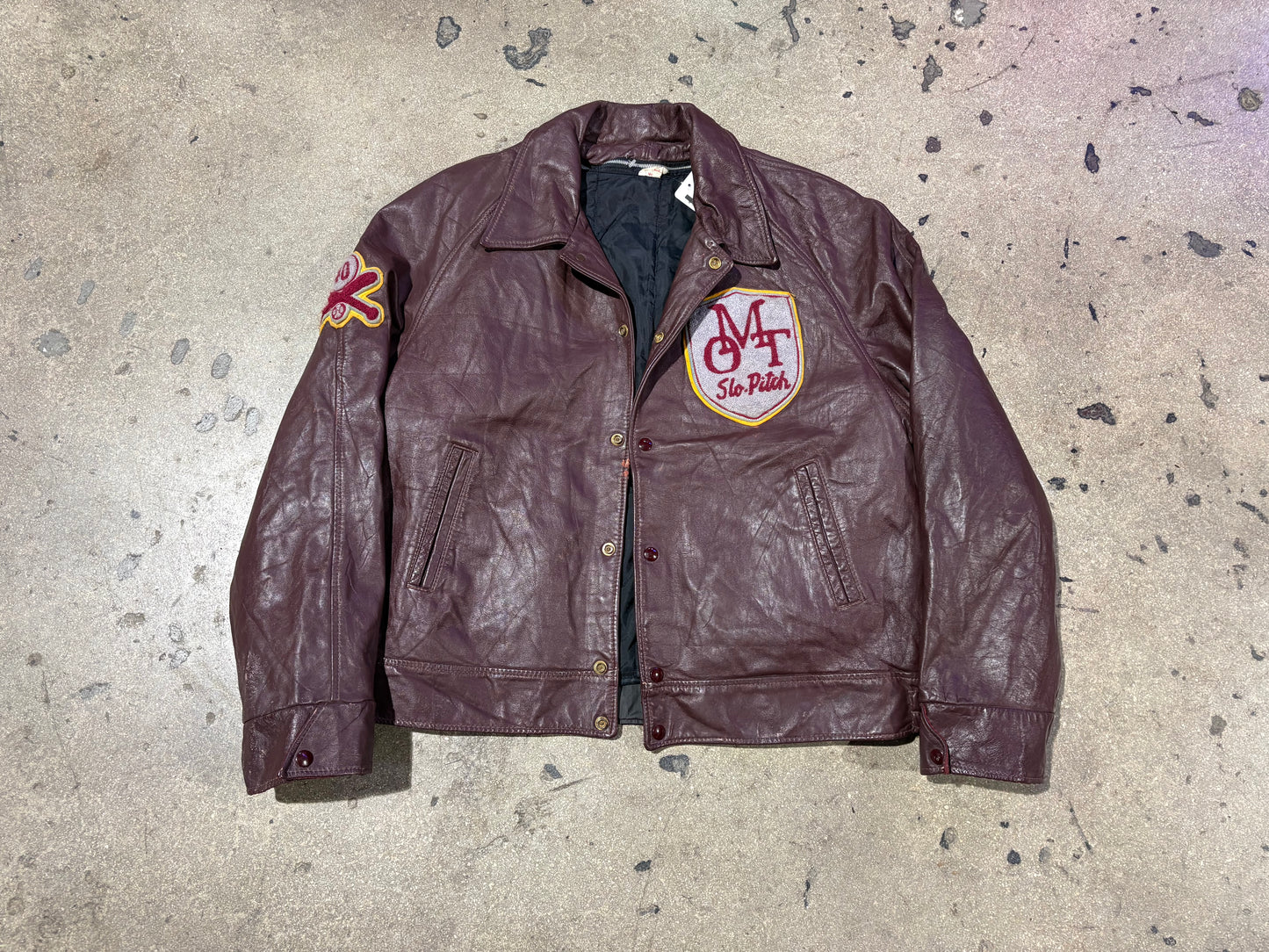 OMT Slow Pitch Leather Jacket - Brown Size XL