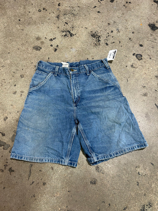 Carhartt Worn In Carpenter Denim Shorts - Blue Size 30