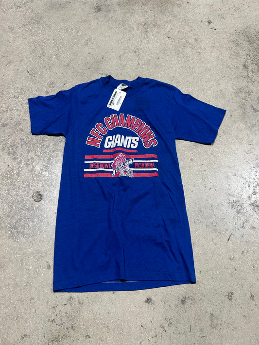 NY Ginats Super Bowl XXI Tee - Blue Size Medium