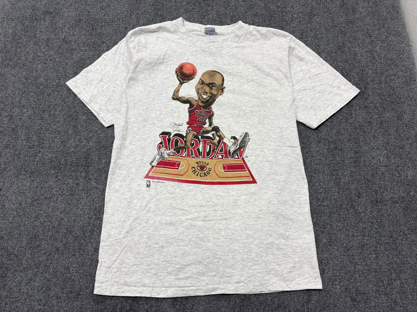 Salem Michael Jordan Chicago Bulls Caricature Tee - Gray Size Large