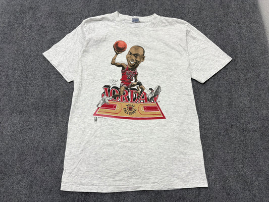 Salem Michael Jordan Chicago Bulls Caricature Tee - Gray Size Large