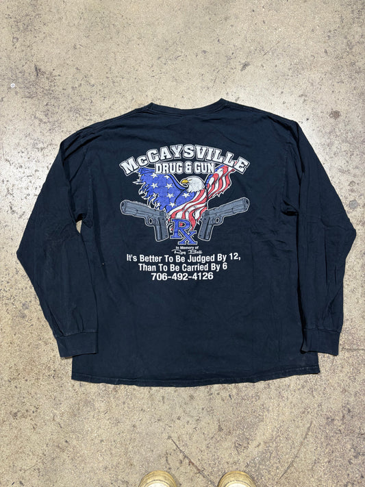 McCaysville Drug & Gun Longsleeve Tee - Black Size XL