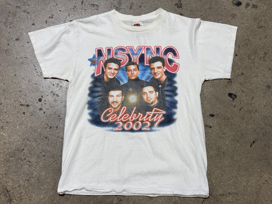 2002 N'Sync Celebrity Tour Tee - White Size Medium