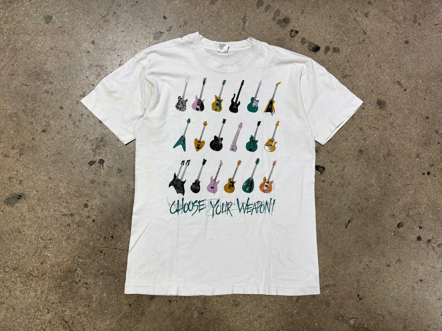 Choose Your Weapon Guitar Tee - White Size Large
