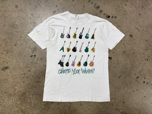 Choose Your Weapon Guitar Tee - White Size Large