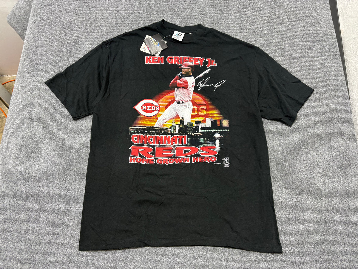 2000 Ken Griffey Cincinnati Reds Tee - Black Size XL