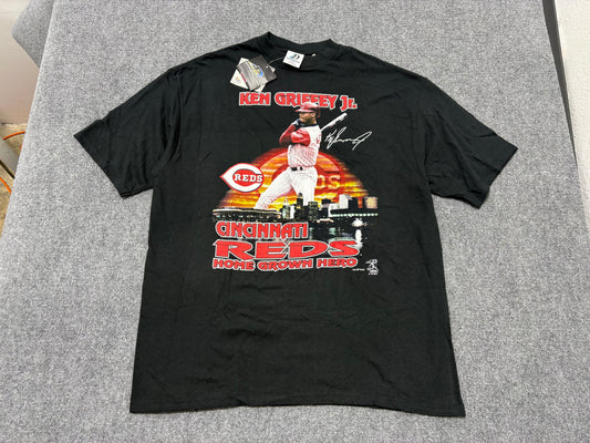 2000 Ken Griffey Cincinnati Reds Tee - Black Size XL