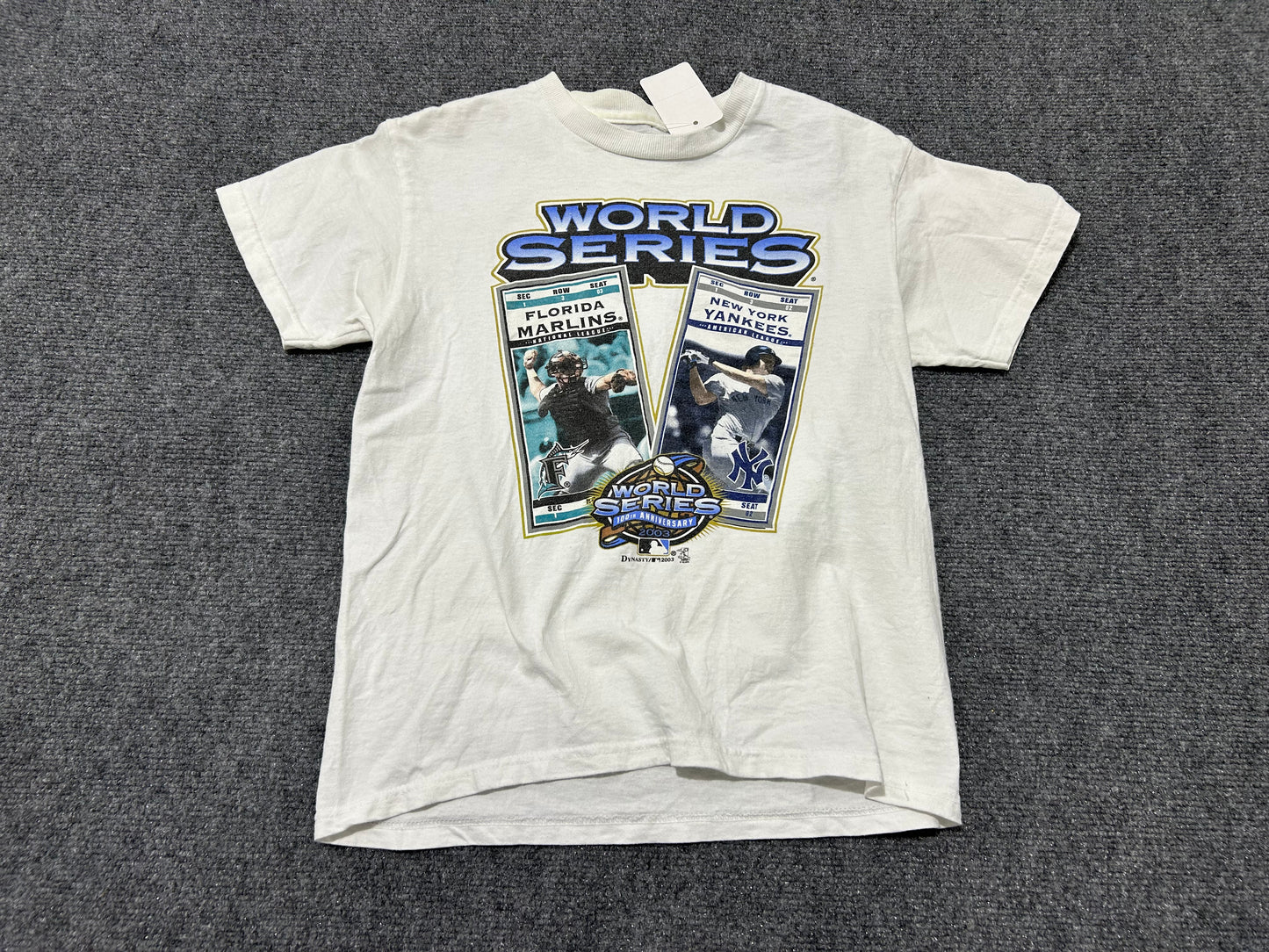2003 World Series Marlins vs Yankees Tee - White Size Youth Large