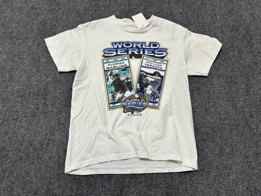 2003 World Series Marlins vs Yankees Tee - White Size Youth Large