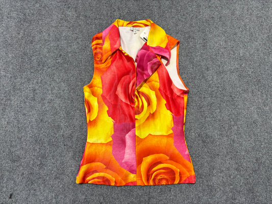 XOXO Sheer Ruffle Floral Blouse - Multi Size Small