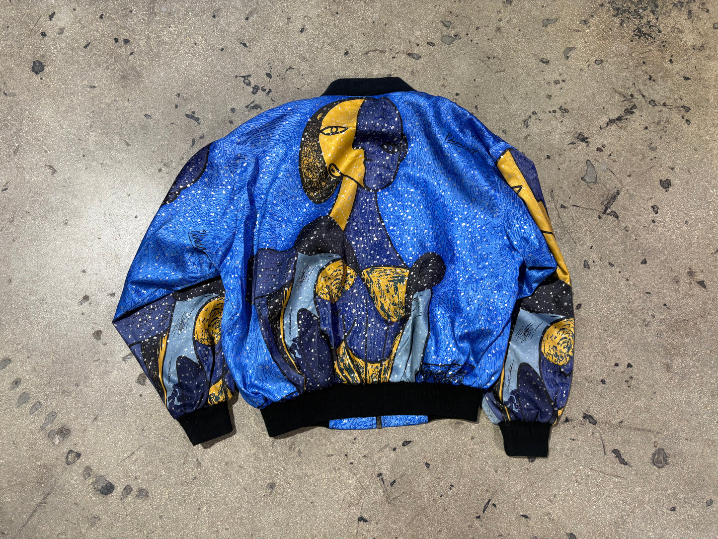 Silk Worms Picasso All Over Print Jacket - Blue Size Medium
