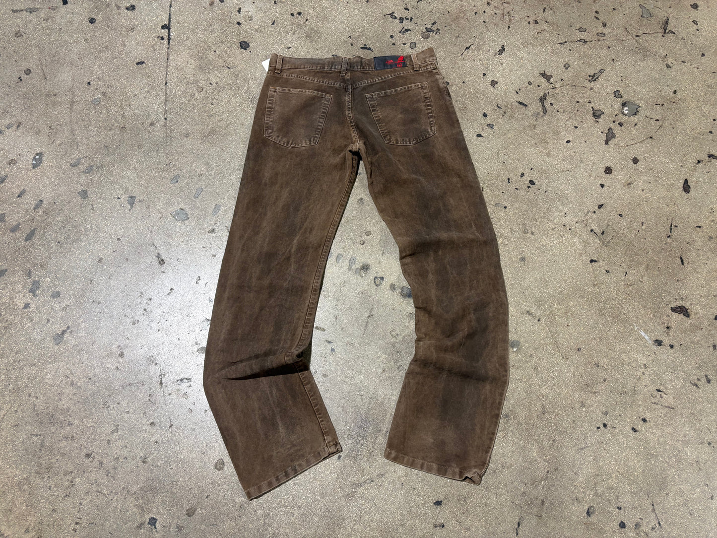 2000s Zara Suede Jeans - Brown Size 34