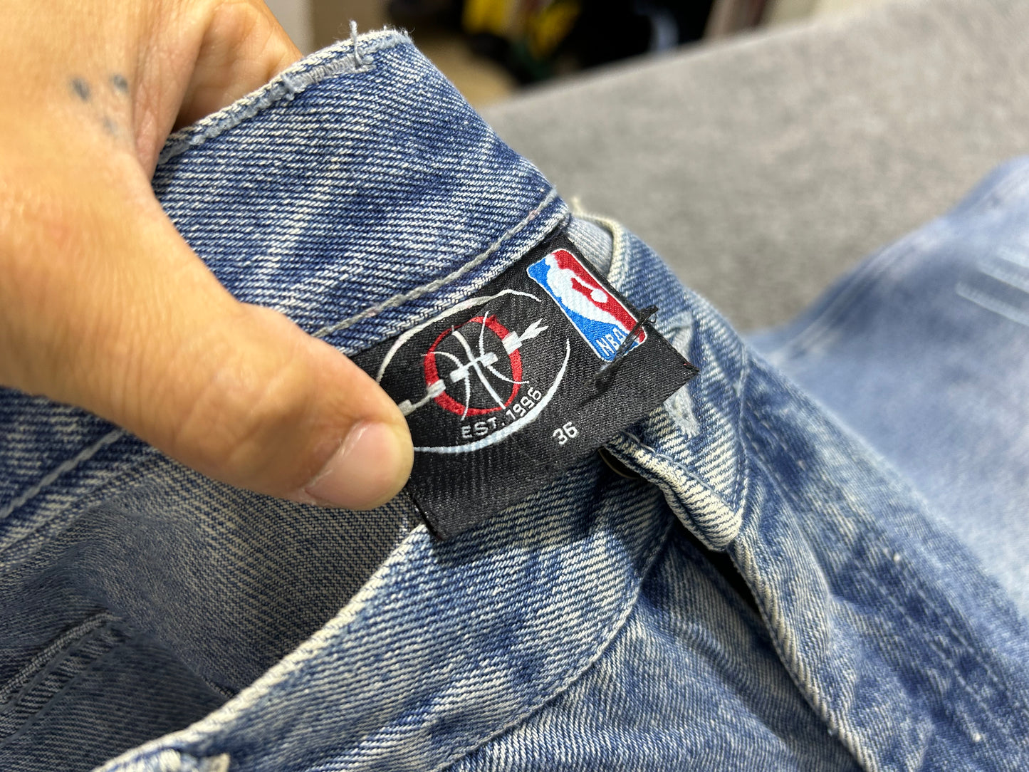 UNK NBA Team Patchwork Denim Jeans - Blue Size 36s Jeans - Black Size 36