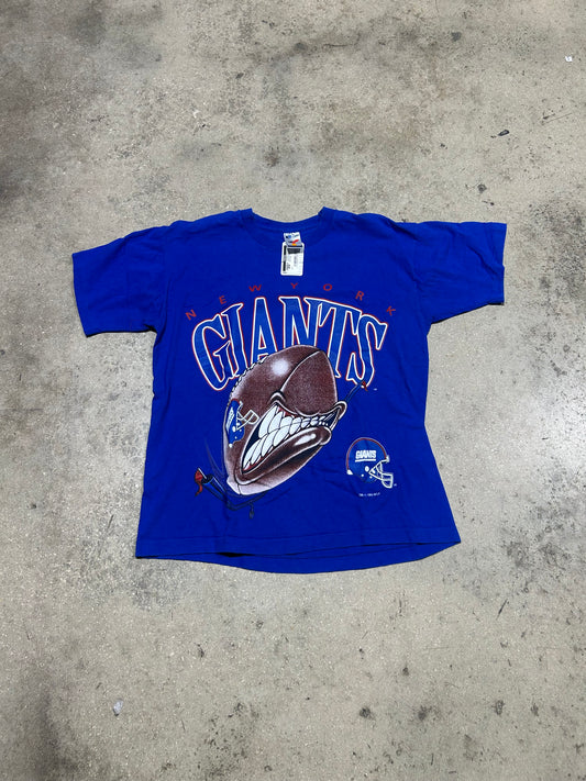 1994 New York Giants Football Head Tee - Blue Size Large