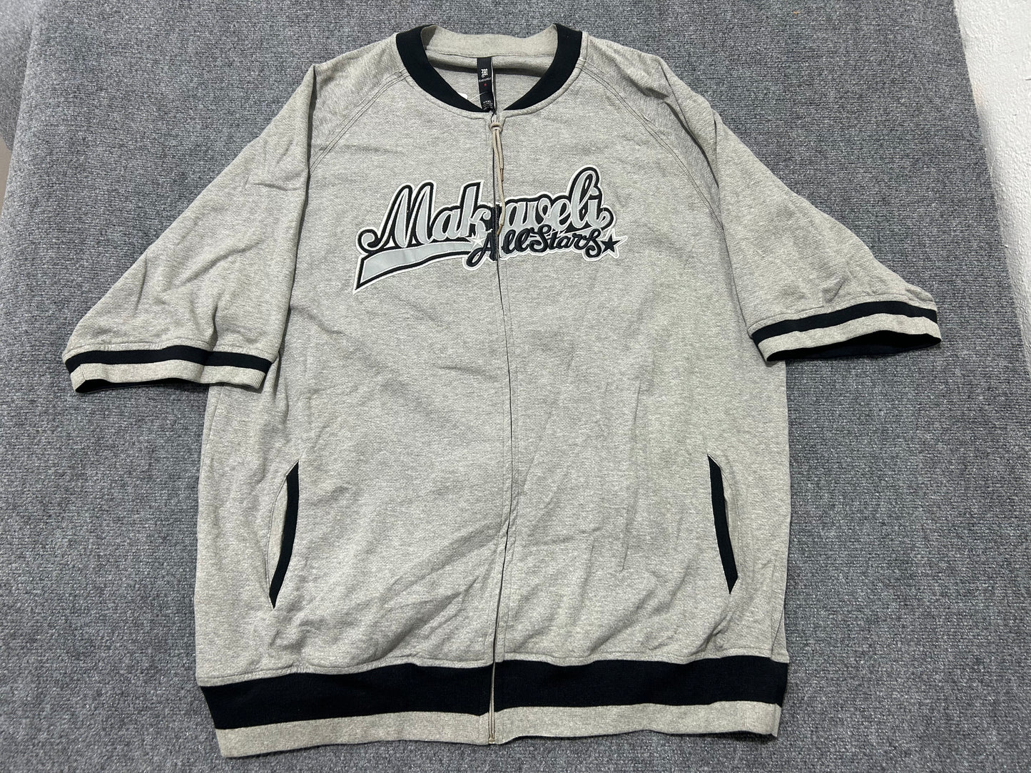 Makaveli Zip Up Shirt - Gray Size XXXL